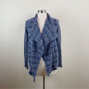 Lucky Brand Blue Knit Open Front Cardigan Sweater Women XS Boho